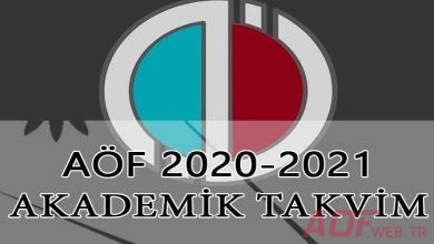 Açıköğretim 2020-2021 Akademik Takvim