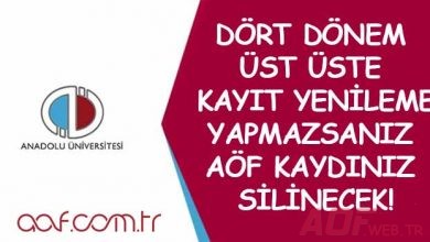 2 Yıl Kayıt Yenileme Yapılmadığında Kayıtlar Silinecek