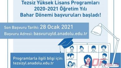 2021 Şubat Dönemi Yüksek Lisans Başvuruları