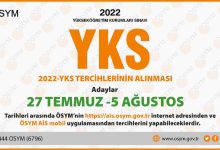 2022 YKS Tercihlerinin Alınması Başladı